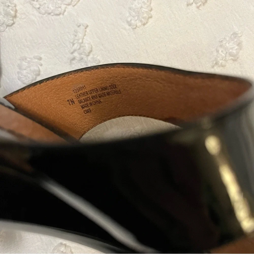 Sofft Wedge Black Spatenstich Leather Slide Slip On Open Toe Mule Sandals Sz 7N